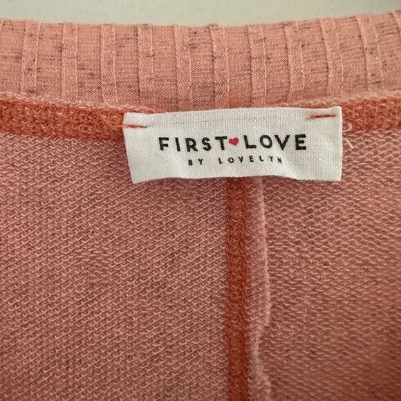 First Love oversized peach t shirt - Picture 2 of 4